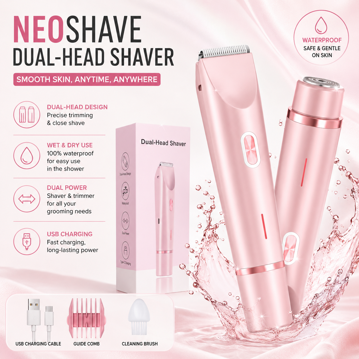 NovaShave® – 2 in 1 Dual Head Body Shaver