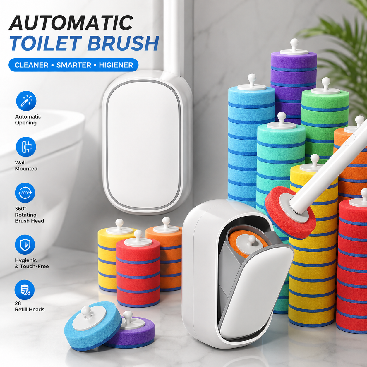 CleanSpinยฎ โ Automatic Toilet Cleaning Brush