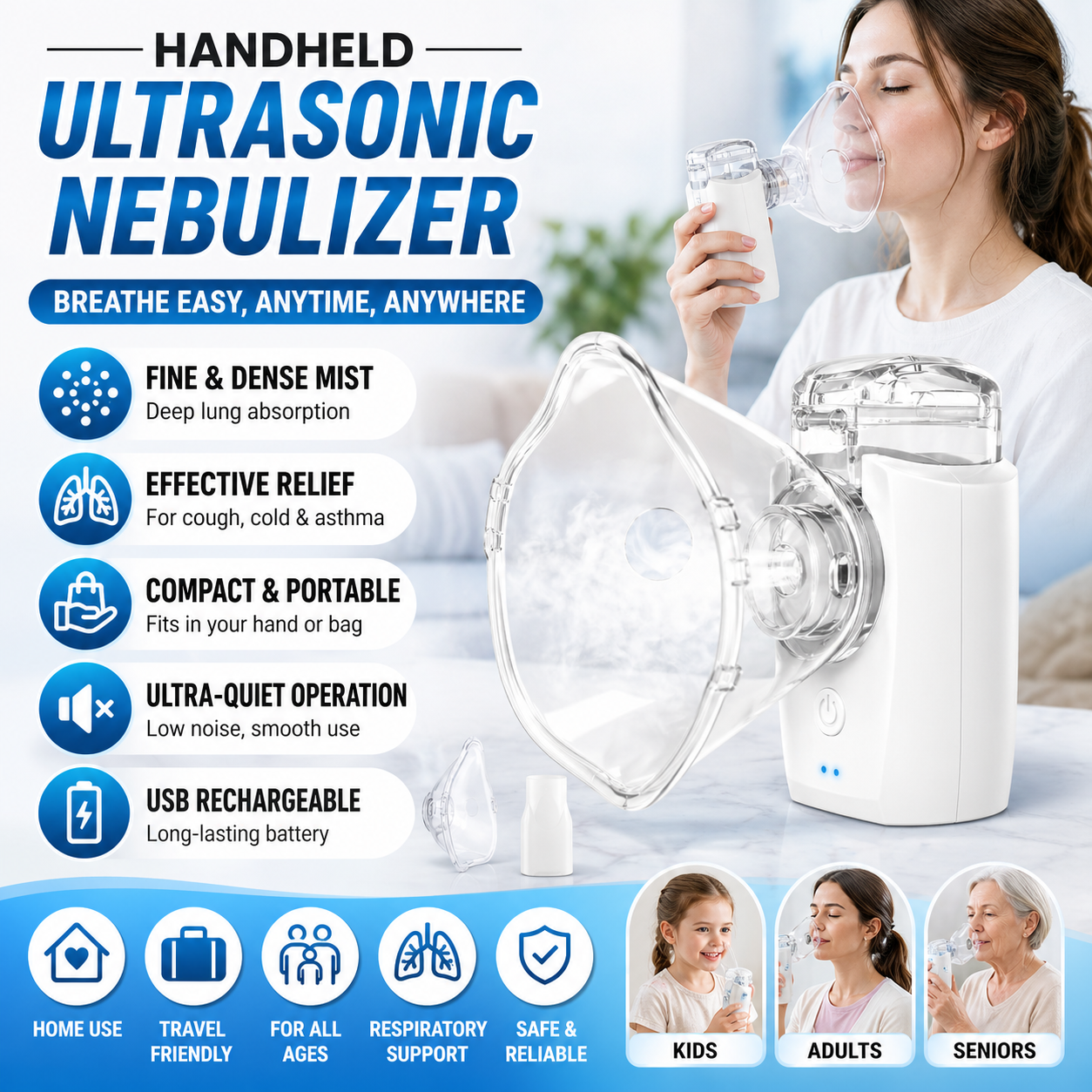 Handheld Ultrasonic Nebulizer