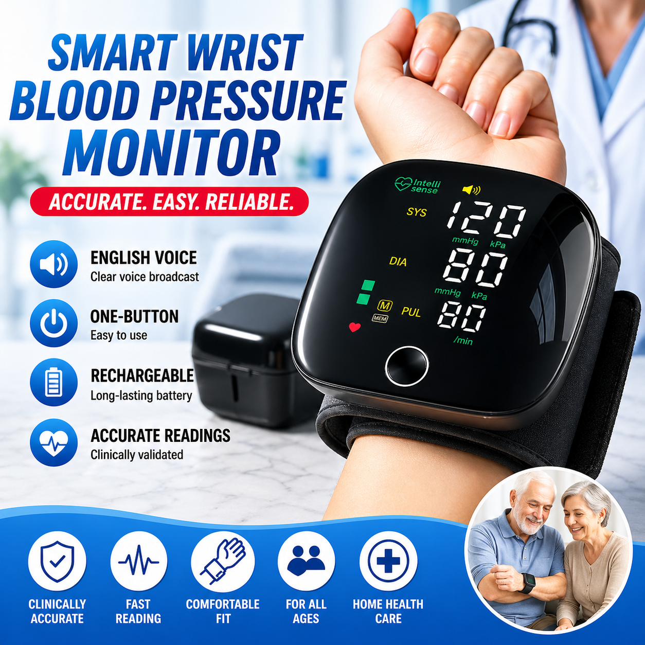Smart Wrist Blood Pressure Monitor