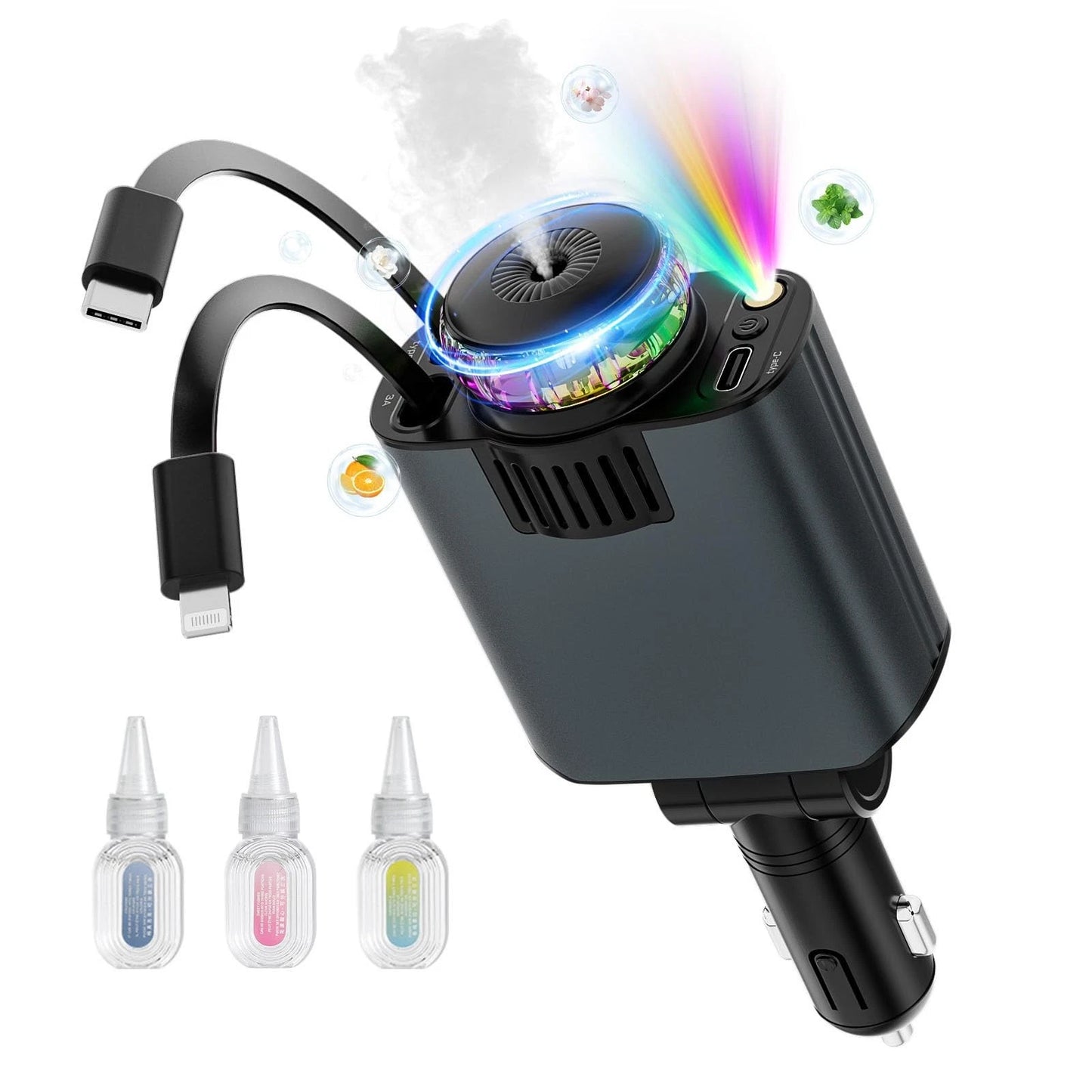 DriveScent® – 5-in-1 Smart Retractable Aromatherapy Car Charger
