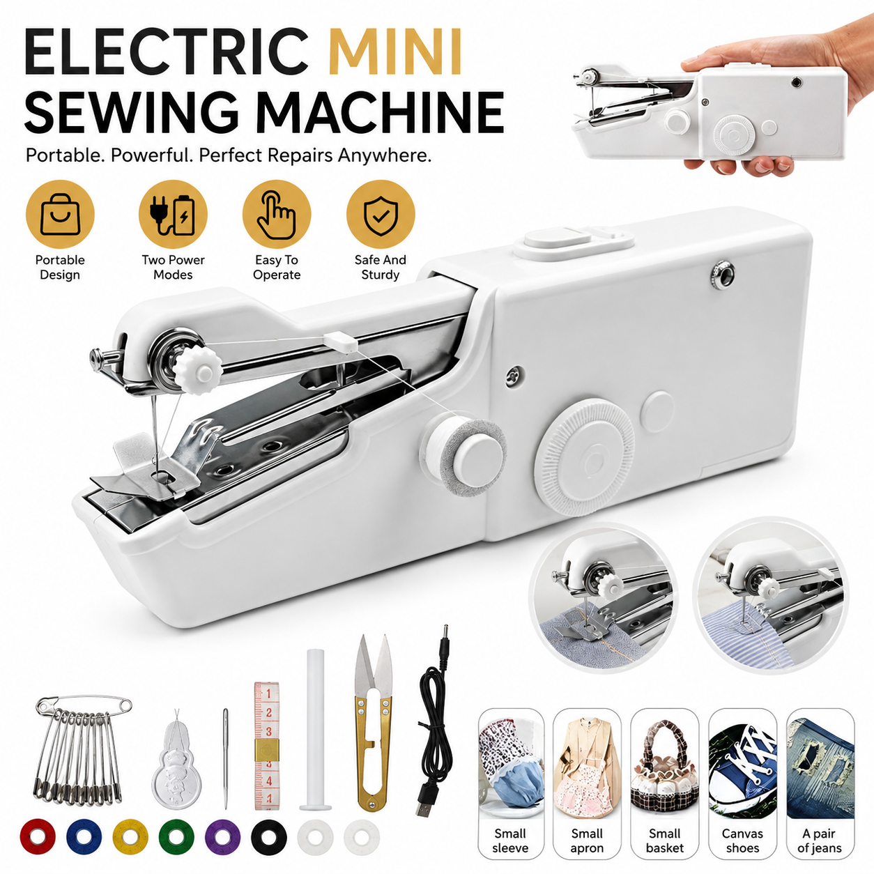 StitchPro® – Electric Mini Sewing Machine