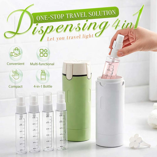 TravelEase® – 4-in-1 Refillable Travel Dispenser