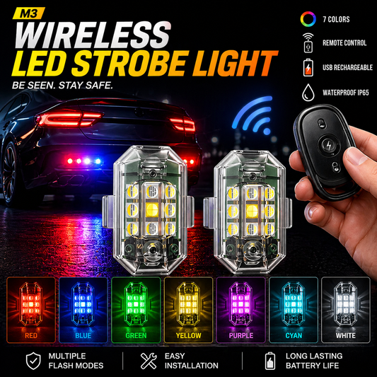 Wireless LED 7 Colors Car Strobe Light