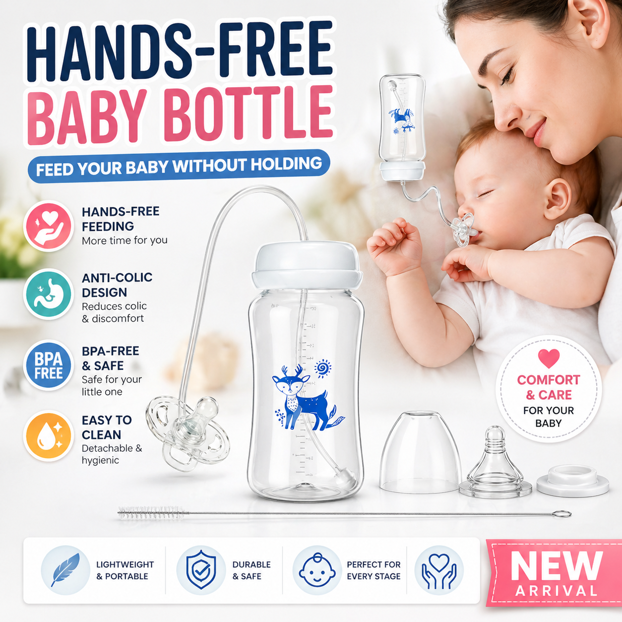 Hands-Free Baby Bottle
